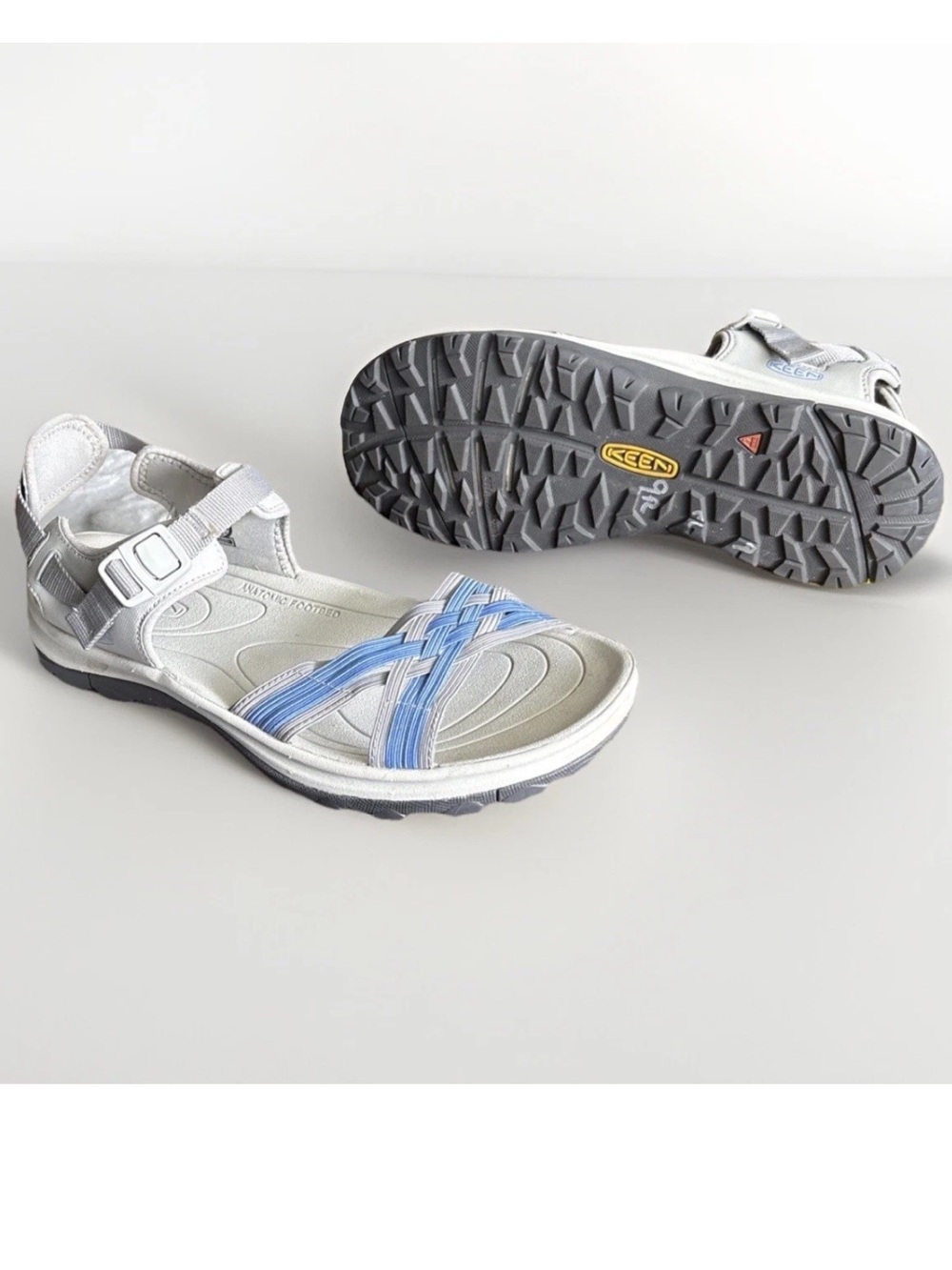 KEEN Terradora 2 Strappy Open Toe Waterproof Hiking Sandal Grey/Hydrangea WMN9.5